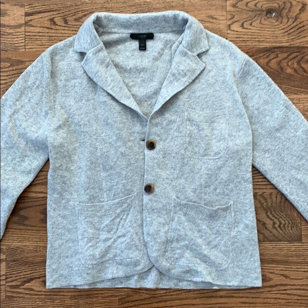 J. Crew Gray Wool-Blend Sweater Jacket Size M